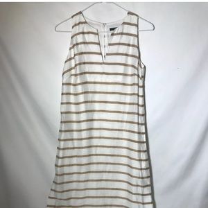 Ann Taylor Tunic Dress, Cream And Beige Stripes